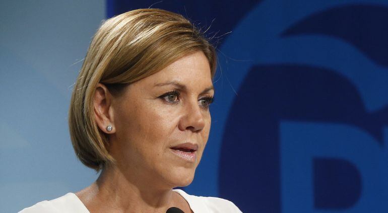 La secretaria general del Partido Popular María Dolores de Cospedal para valorar los resultados electorales tras las elecciones celebradas en la comunidad gallega y en la vasca