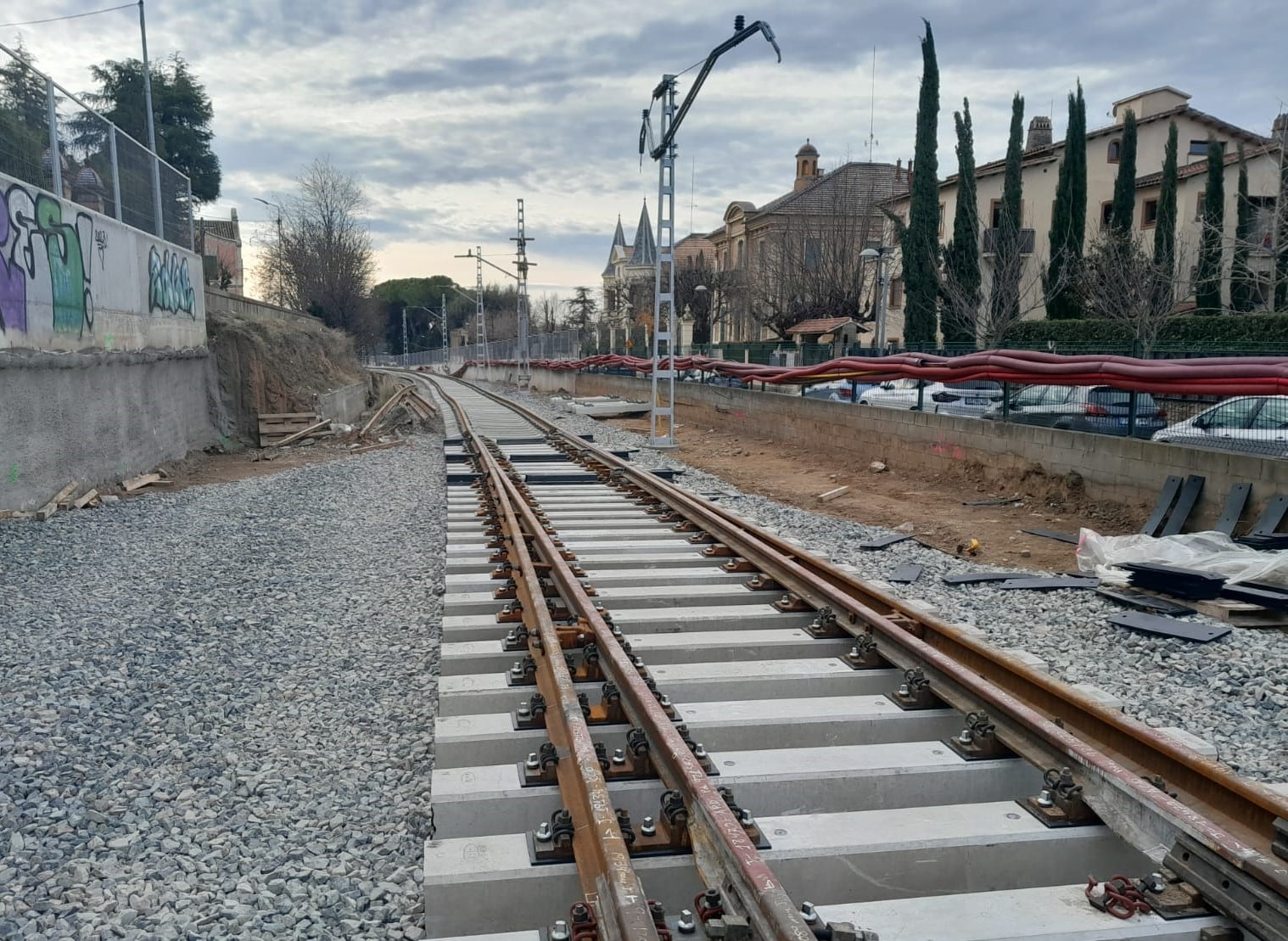 Obres de tram d&#039;obres entre Parets i La Garriga a la línia R3 de Rodalies.