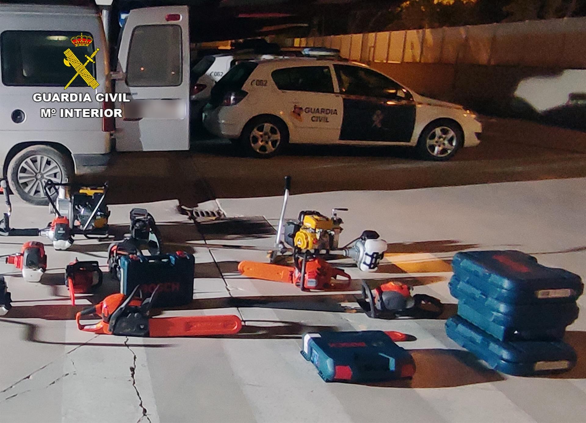 Material robado que fue recuperado por la Guardia Civil