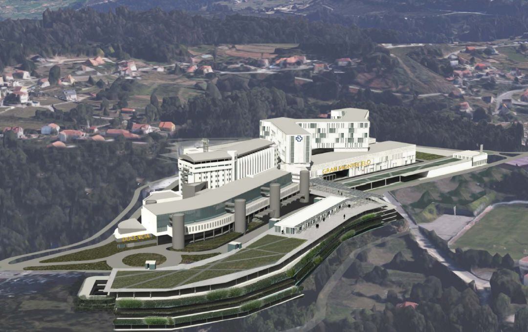 Maqueta del futuro Hospital Montecelo