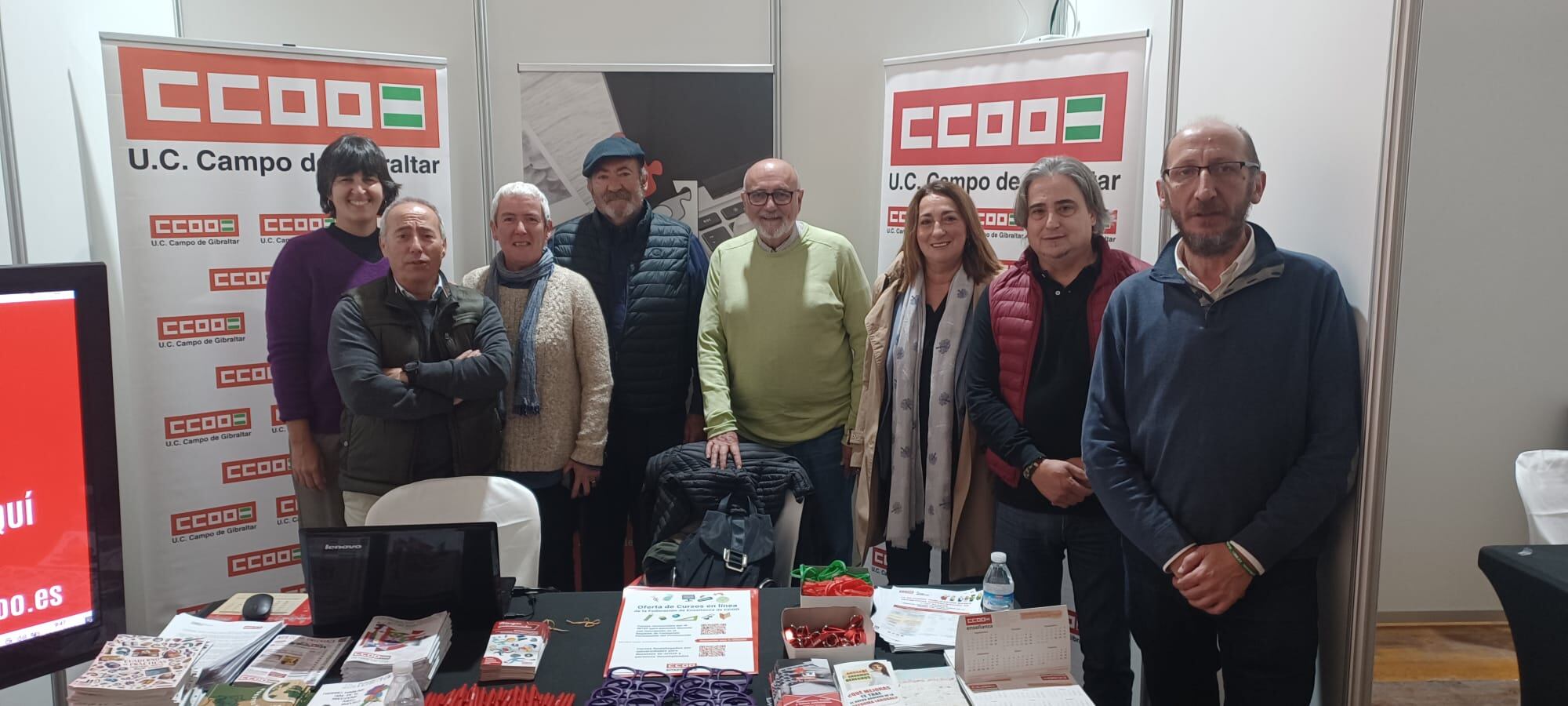 Representantes de CC.OO en la feria del empleo de San Roque 2022