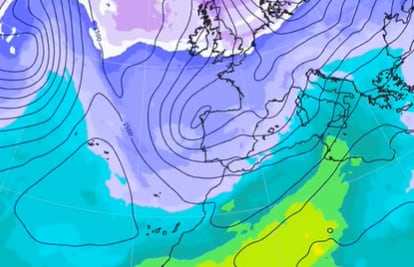 Mapa de la Aemet advirtiendo de una masa de aire de latitudes altas a España