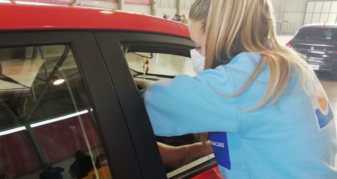 Vacunación de covid-19 en la caseta Jaén Arena.