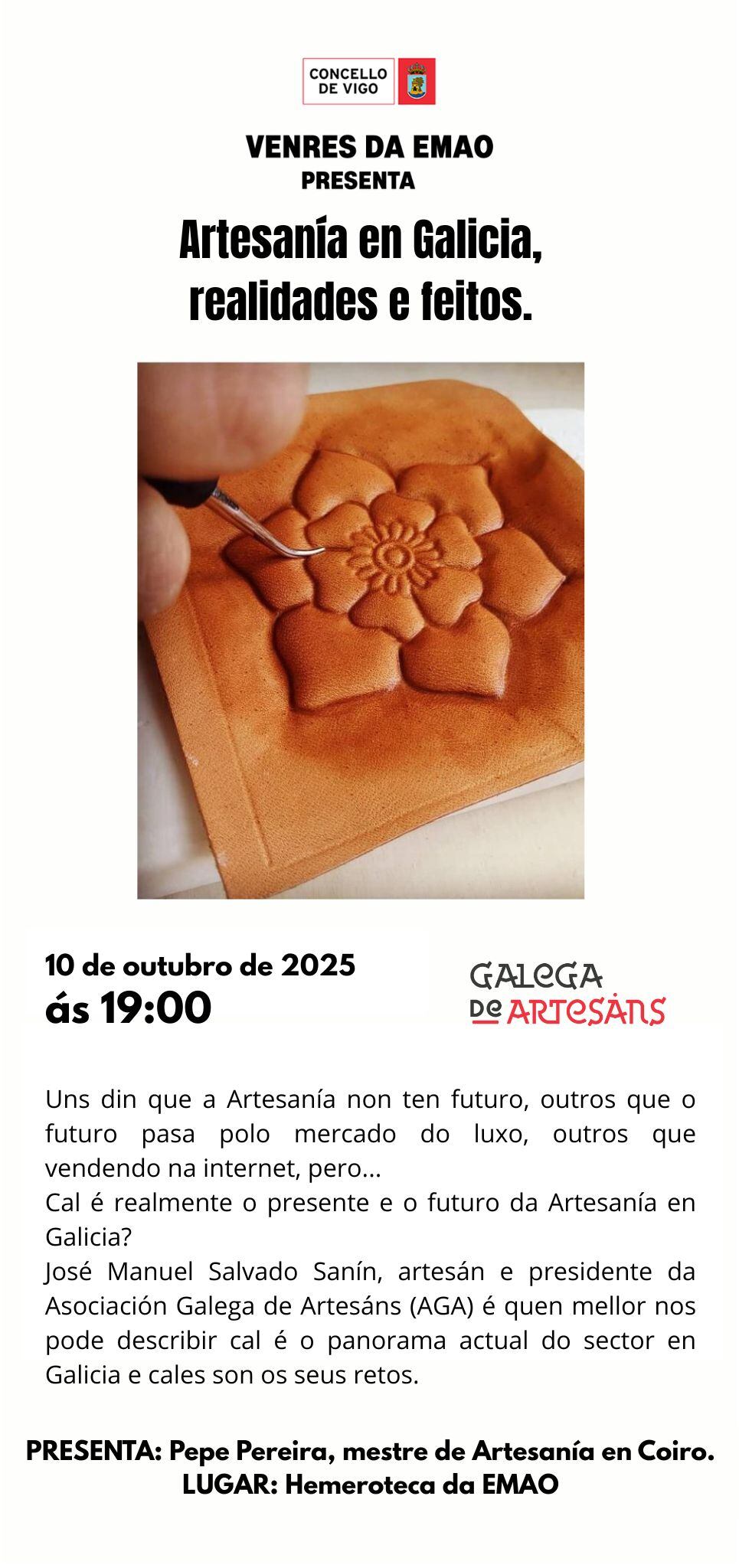 Artesanía en Galicia, charla na EMAO