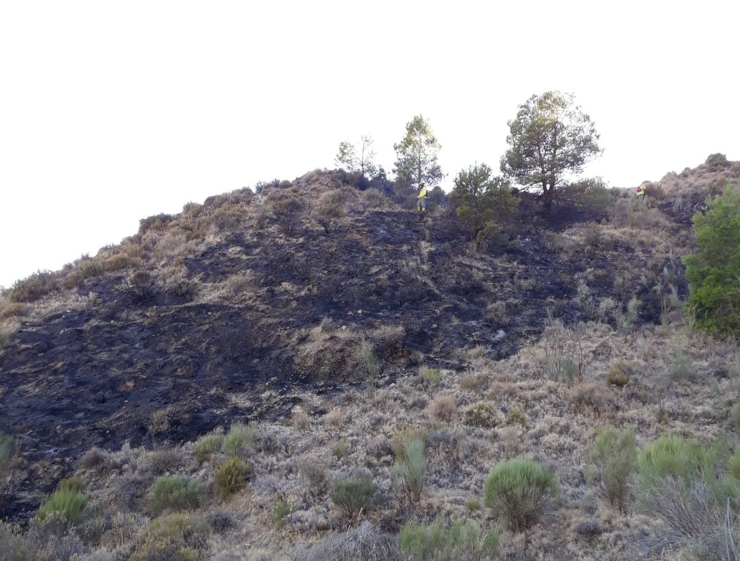 El incendio en Hinojares se quedó, afortunadamente, sólo en un conato