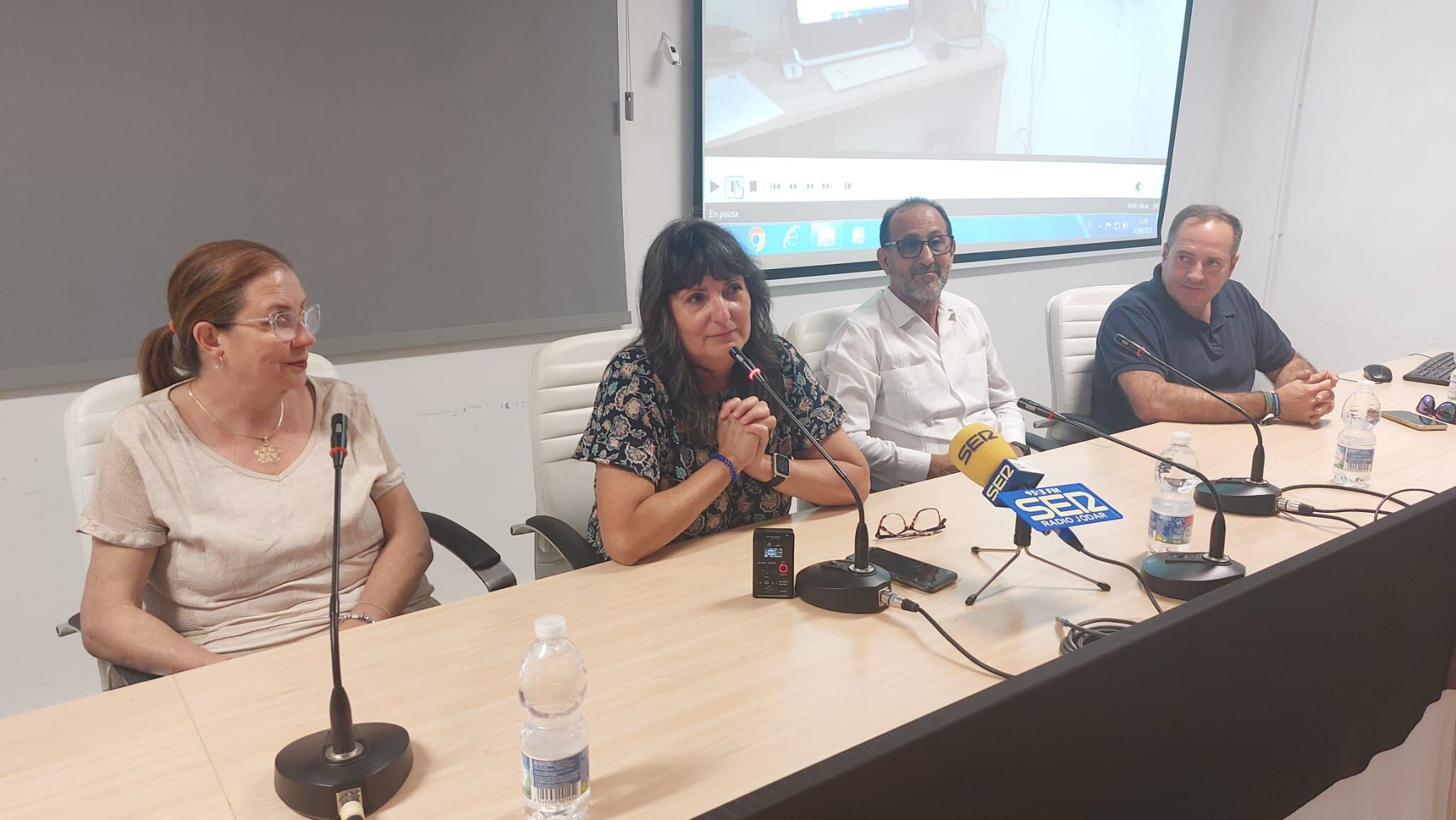 Momento de la intervención de la alcaldesa de Jódar, Juana Cazorla