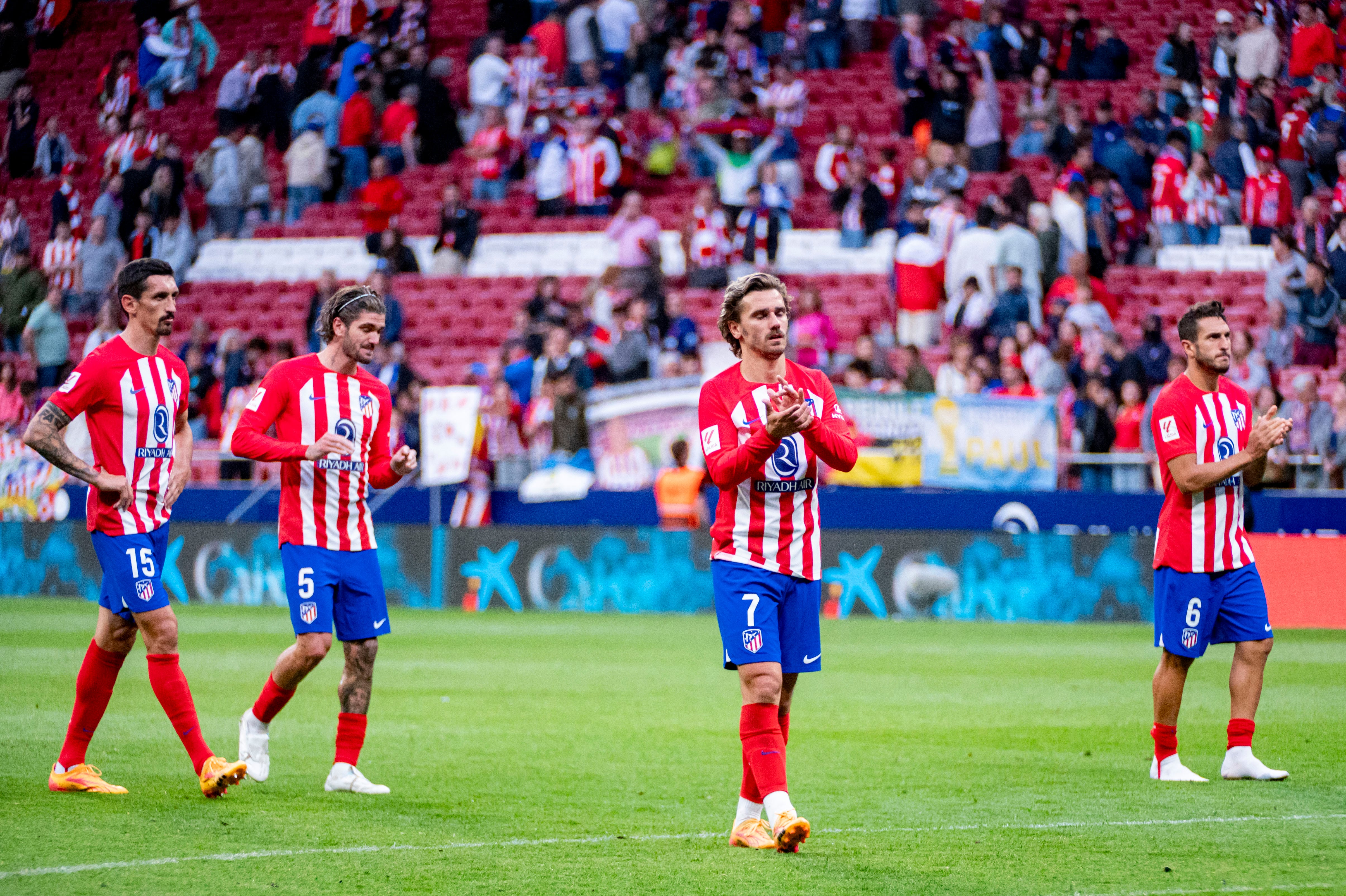 El Atlético de Madrid, tras el último partido en el Metropolitano ante Osasuna