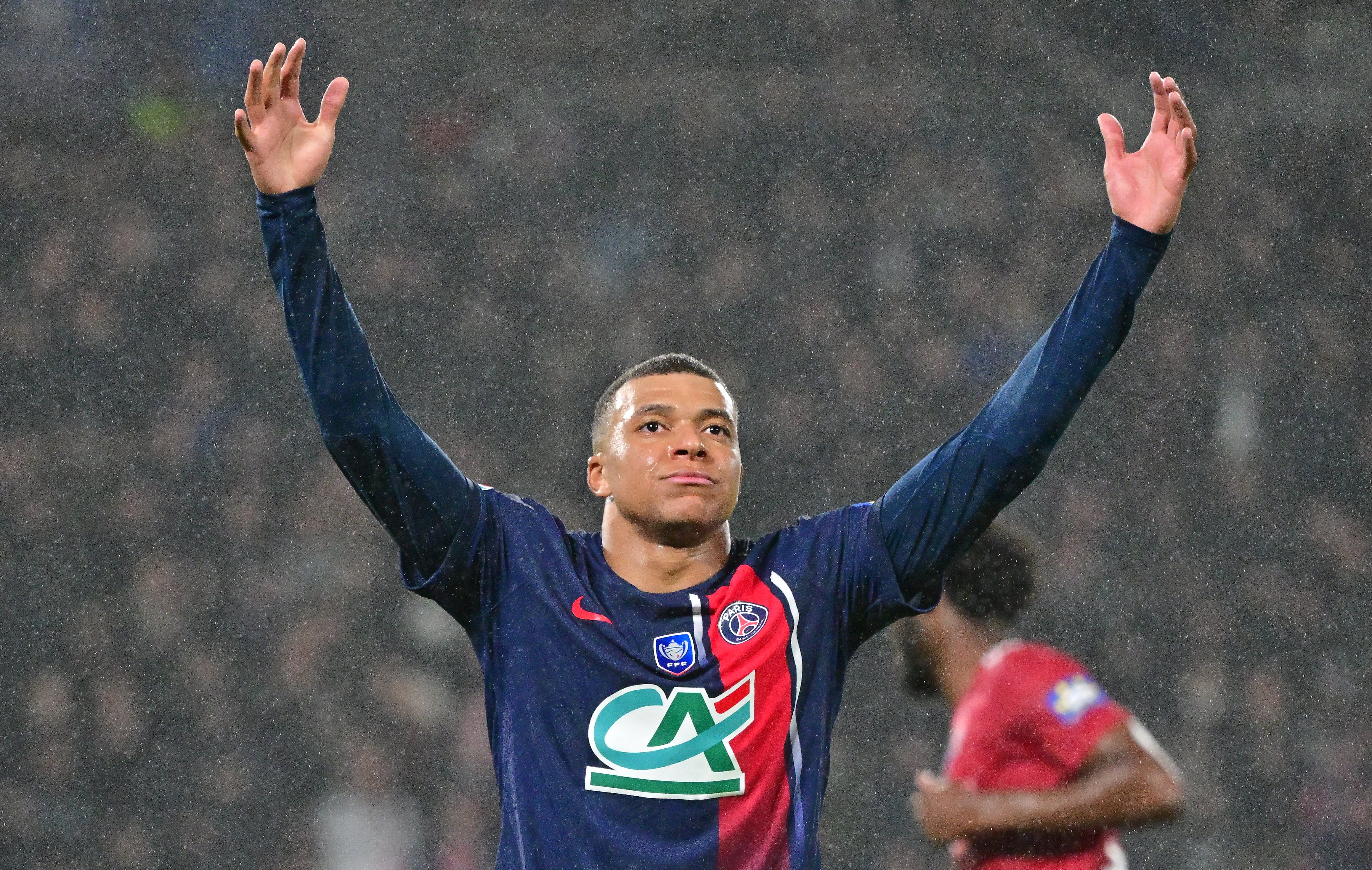 Kylian Mbappé durante el partido de Copa de Francia entre PSG y Stade Brestois