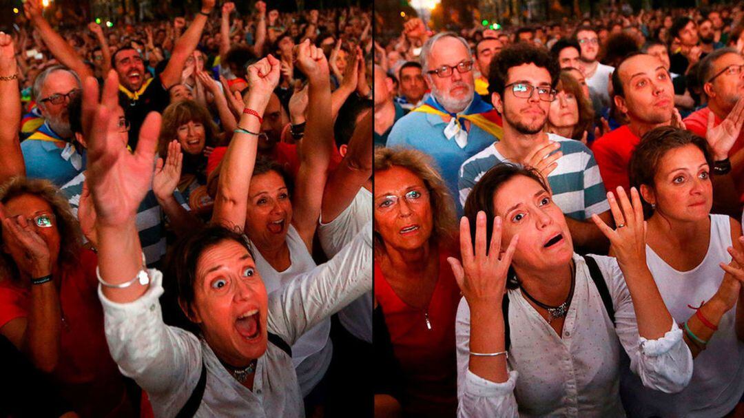 Los ocho segundos de la proclamación de la República catalana en la calle