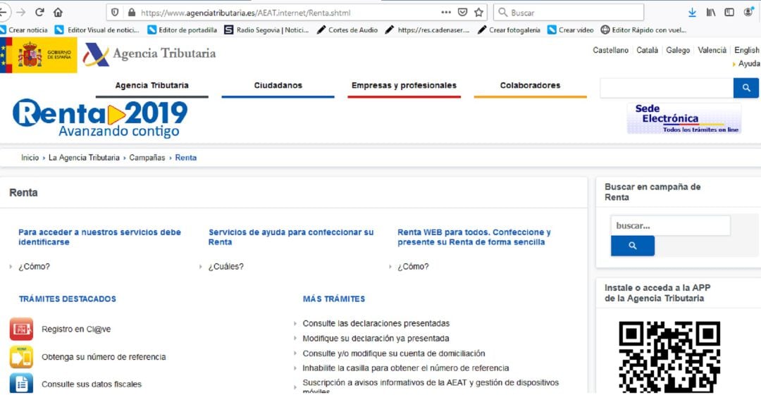 Página web de la Agencia Tributaria