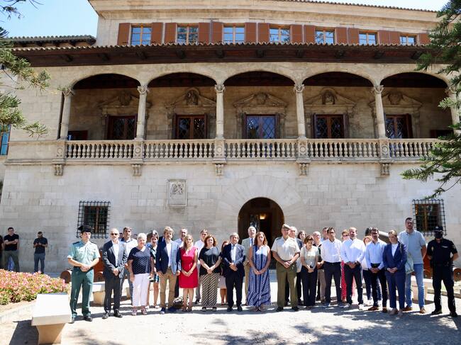 Un momento durante los minutos de silencio en Palma