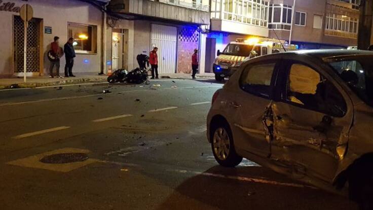Accidente de moto mortal en el centro de Vilagarcía