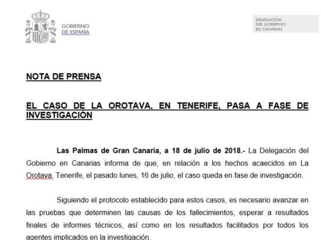El crimen de La Orotava entra en fase de investigación