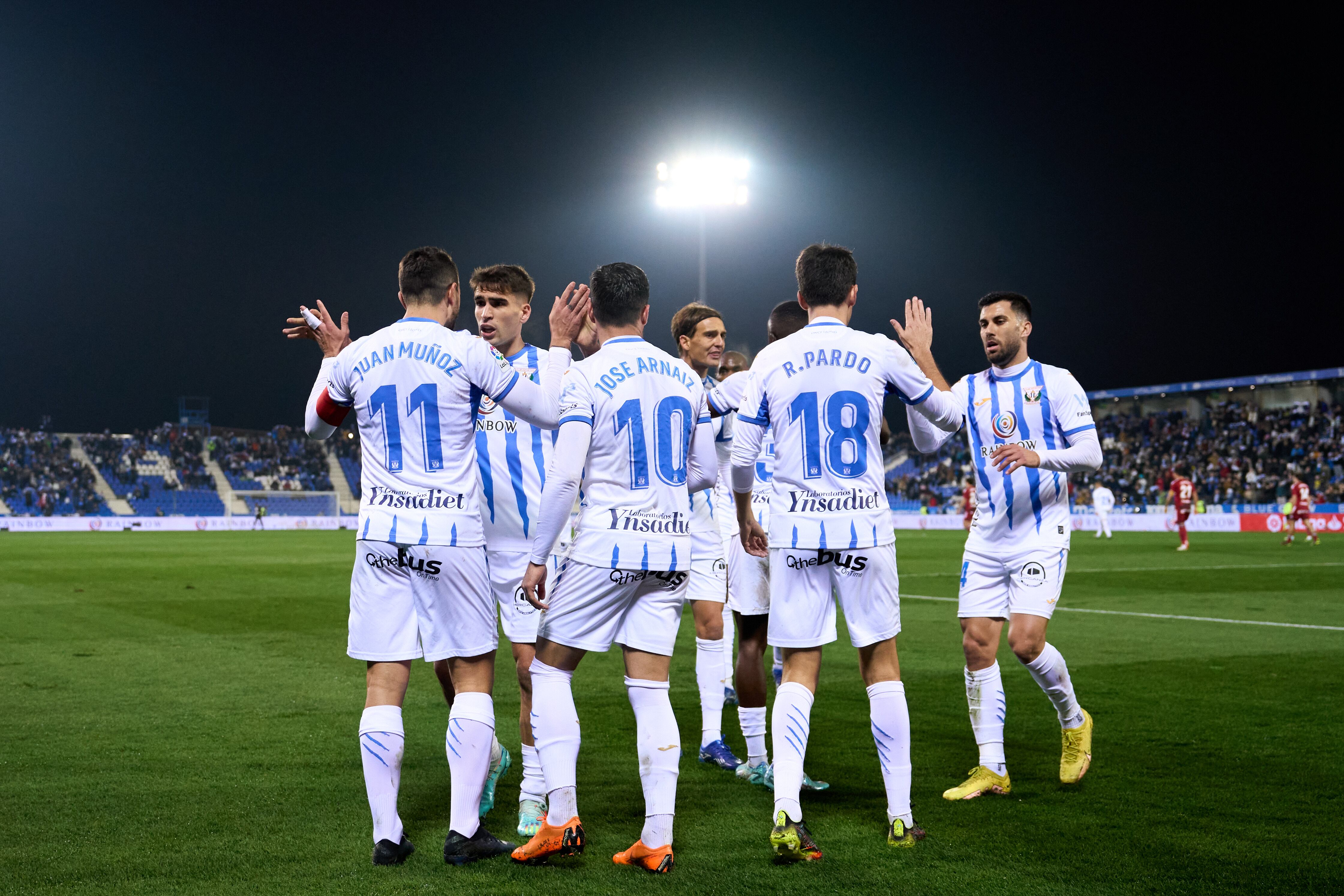 La celebración de los jugadores del CD Leganés