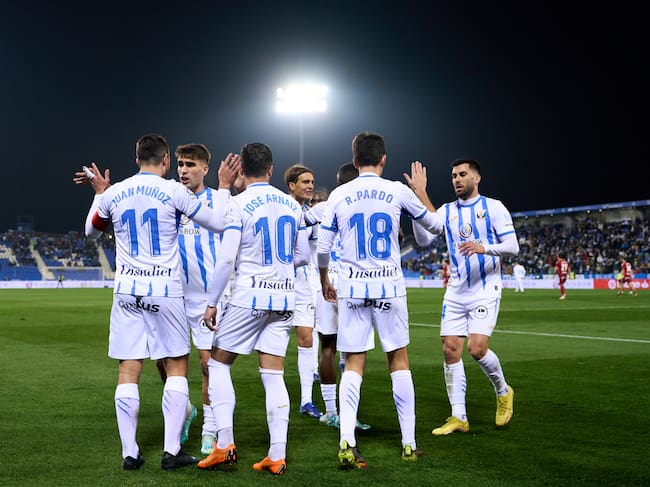 La celebración de los jugadores del CD Leganés