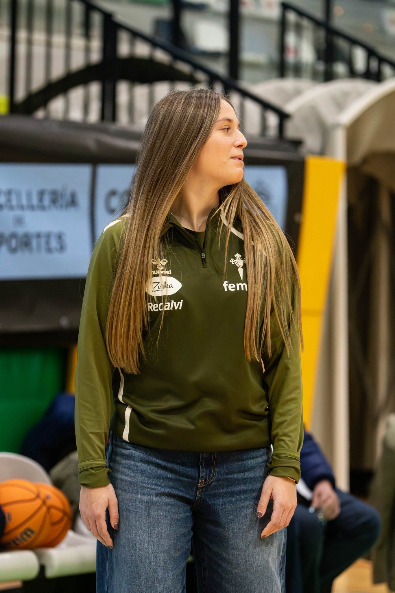 Sara Vidal, en Navia apoyando al Celta
