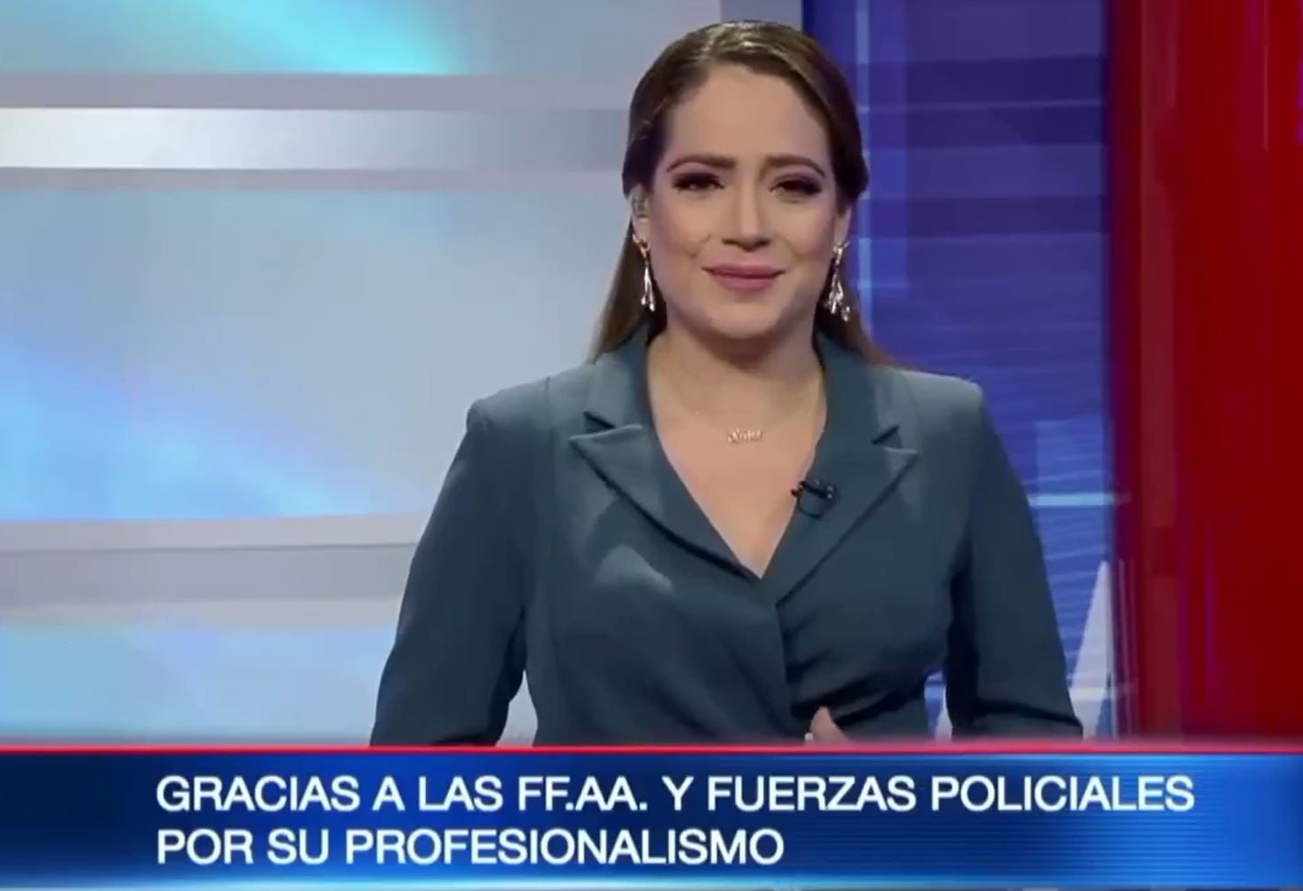 La presentadora Saskia Bermeo durante el regreso a la emisión de TC Televisión