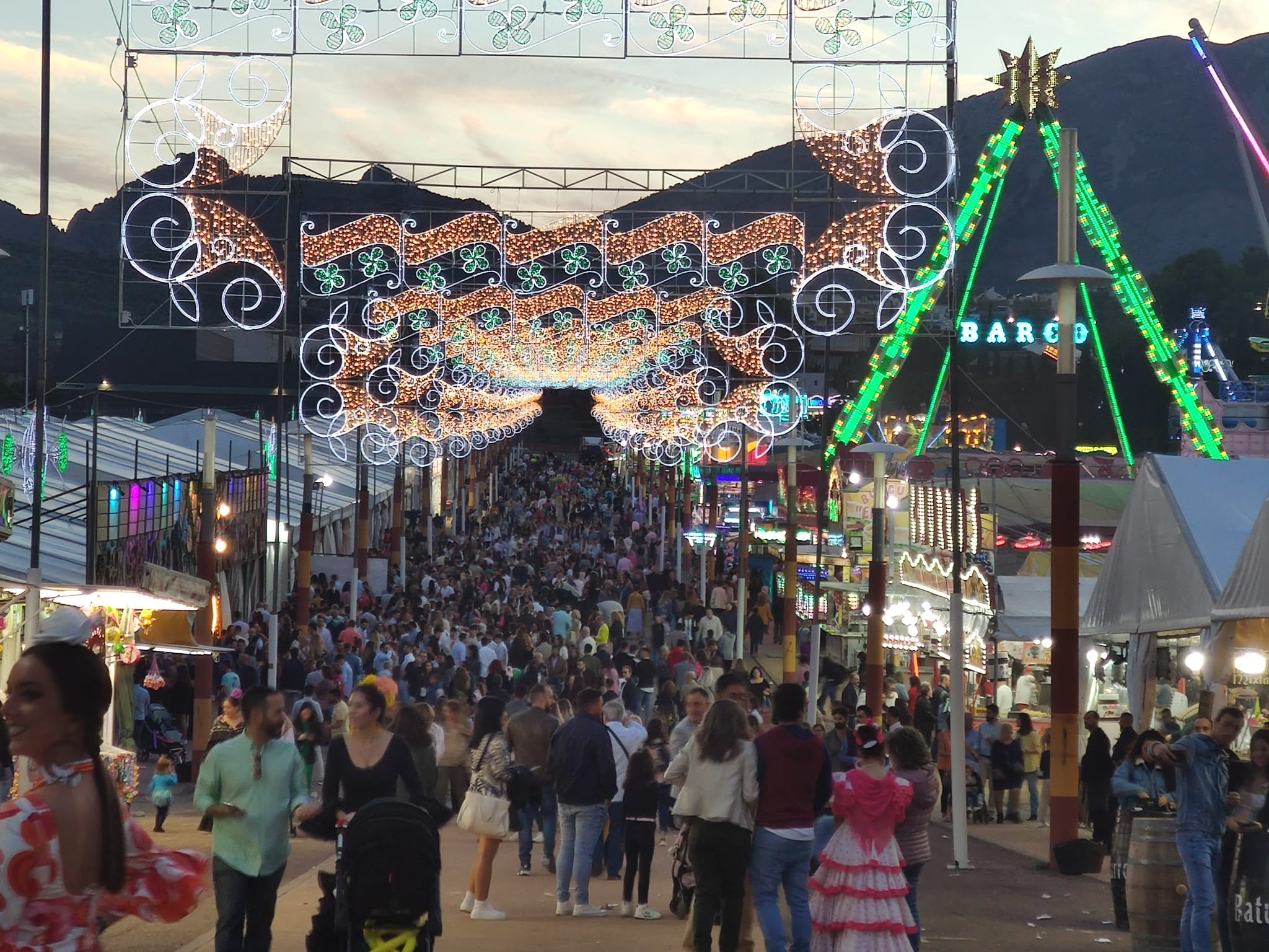 El recinto ferial durante una tarde en la Feria de San Lucas de Jaén capital