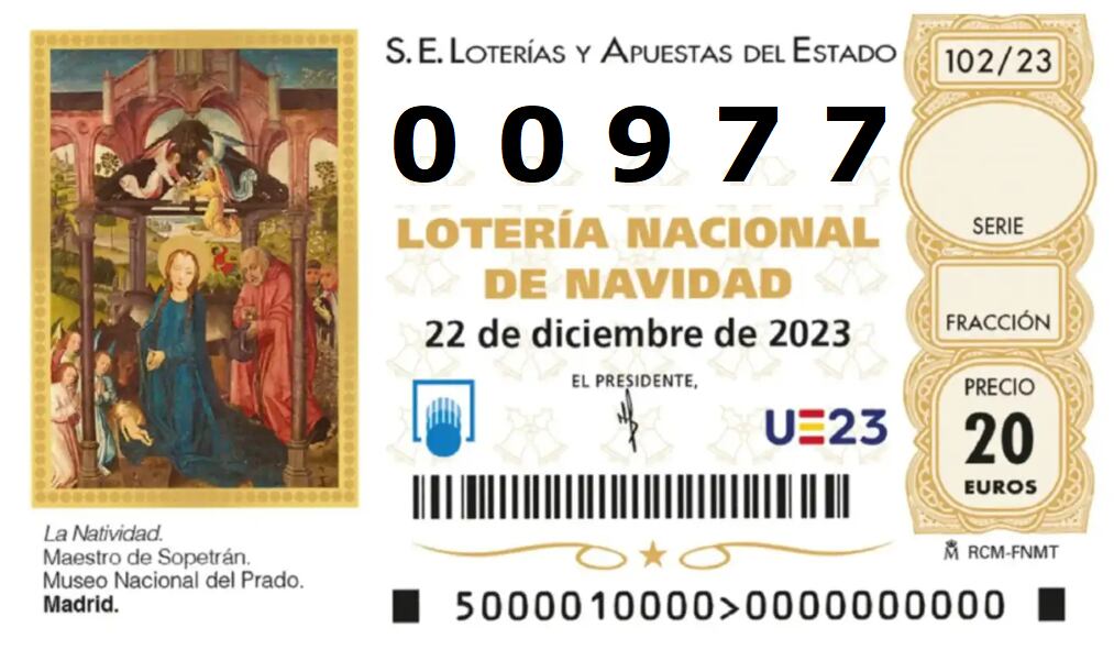 SER Soria juega y regala el número 00977 para el Sorteo del Navidad.