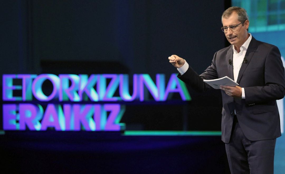 El diputado general de Gipuzkoa, Markel Olano, durante la presentación del centro Mubil.