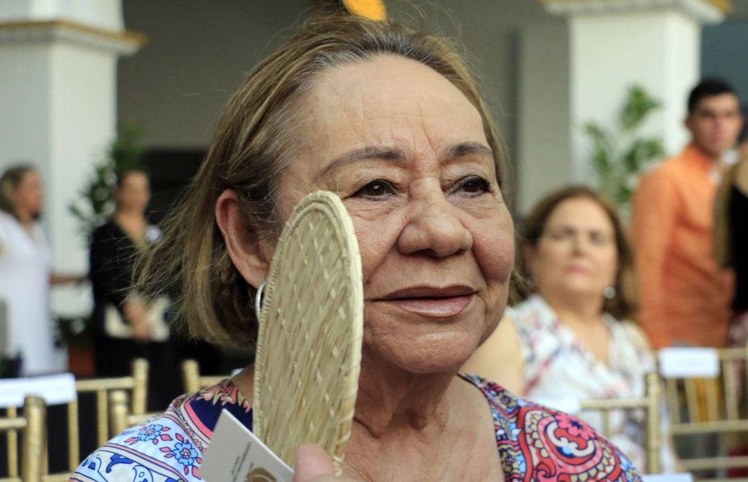  Fotografía de archivo fechada el 22 de mayo de 2016 que muestra a la viuda del premio Nobel de literatura Gabriel García Márquez, Mercedes Barcha, mientras participaba en una ceremonia en el Claustro de la Merced en Cartagena (Colombia)