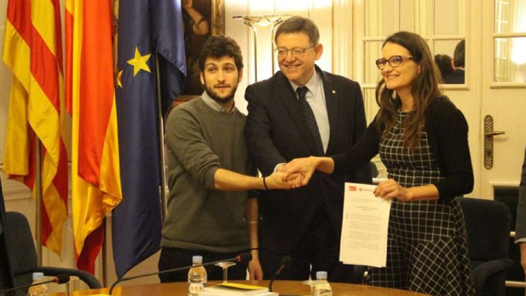 Antonio Estañ, Ximo Puig y Mónica Oltra