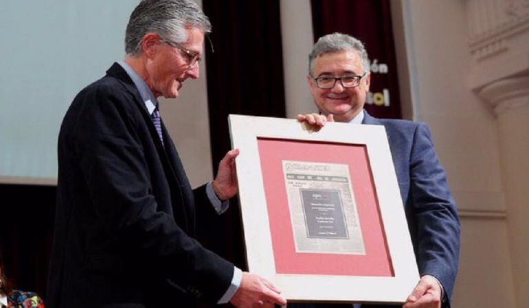 Rafael Rodríguez, Presidente de la Asociación de la Prensa de Sevilla y Antonio Yélamo, director de Radio Sevilla