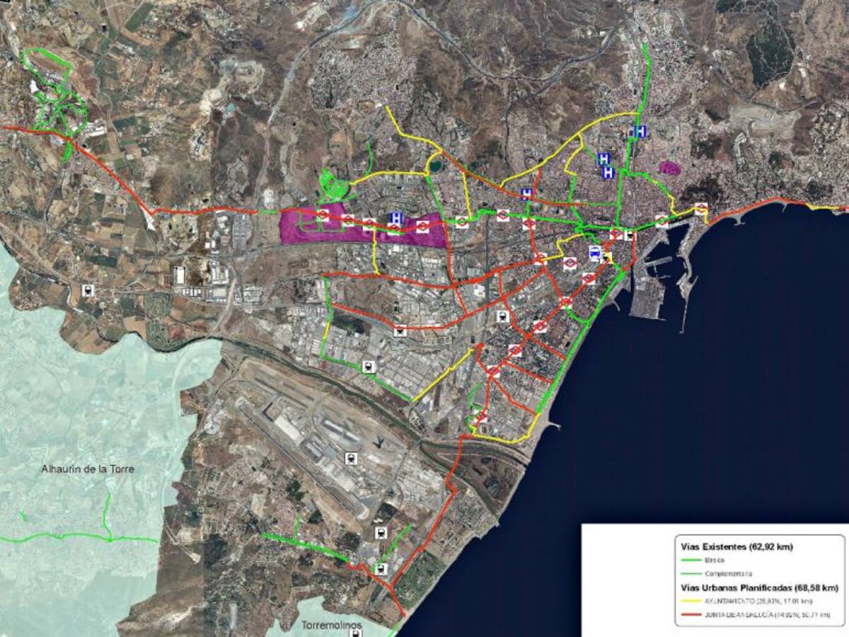 Málaga triplicará sus carriles bici