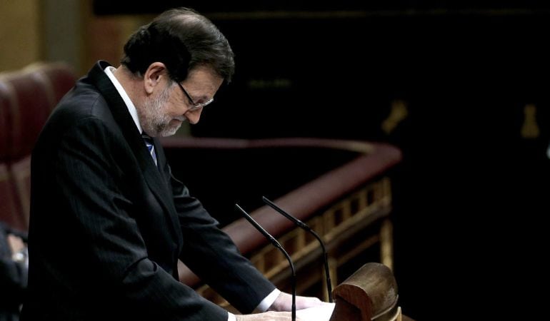 El presidente del Gobierno, Mariano Rajoy, durante una de sus intervenciones en debate del estado de la nación.