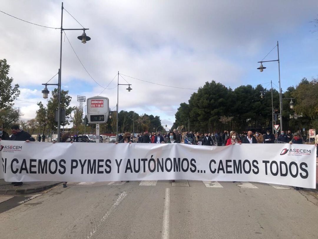 Manifestación de pymes y autónomos alcazareños