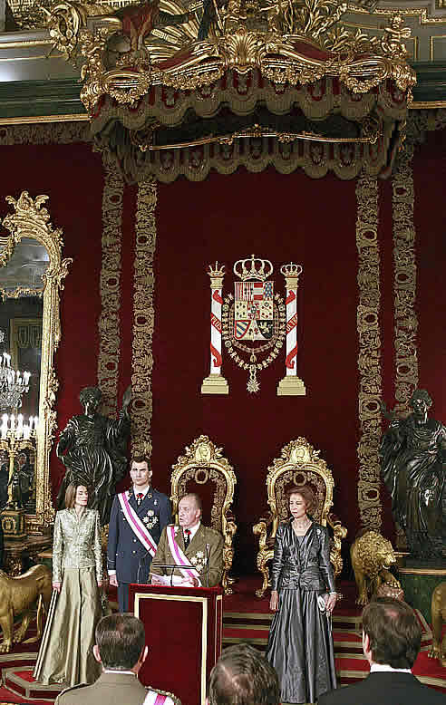 El Rey durante su discurso en la Pascua Militar celebrada hoy