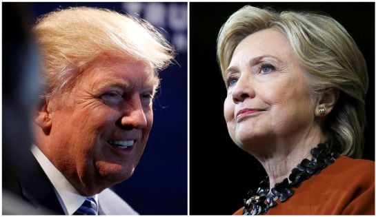 Donald Trump (izquierda) y Hillary Clinton (derecha) candidatos a la presidencia de Estados Unidos