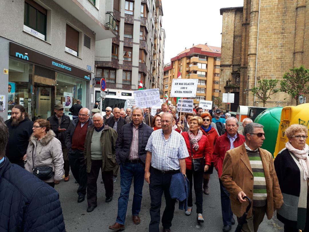 Imagen de una de las manifstaciones por unas pensiones dignas, celebrada en Eibar meses atrás