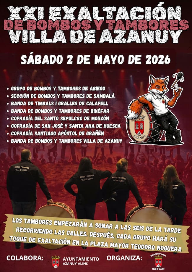 Azanuy celebra una nueva edición de su Exaltación de Bombos y Tambores