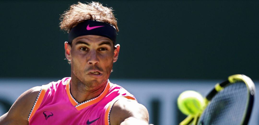 Nadal, durante el partido de octavos de final de Indian Wells