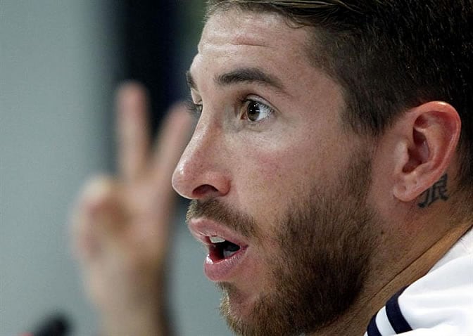 Sergio Ramos, durante una rueda de prensa