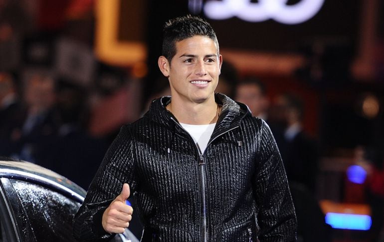 James Rodríguez, durante la entrega de los coches Audi