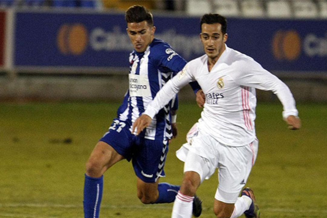 Ángel López en el partido ante el Real Madrid en Copa del Rey