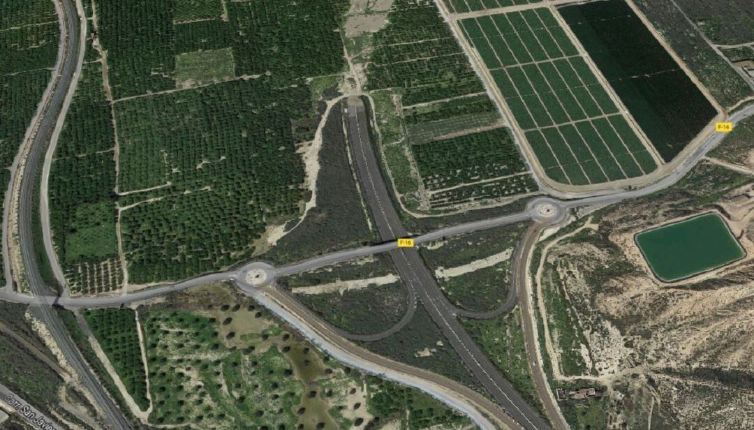 Imagen aérea del final de la &#039;autovía del bancal&#039;