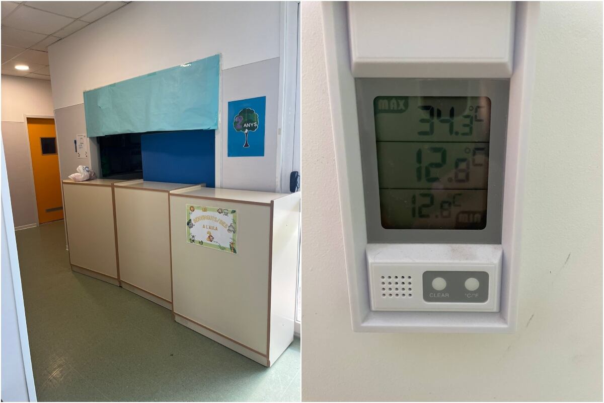Sin puerta en el aula de dos años y temperatura en el interior del CEIP Vil·la Romana de Catarroja