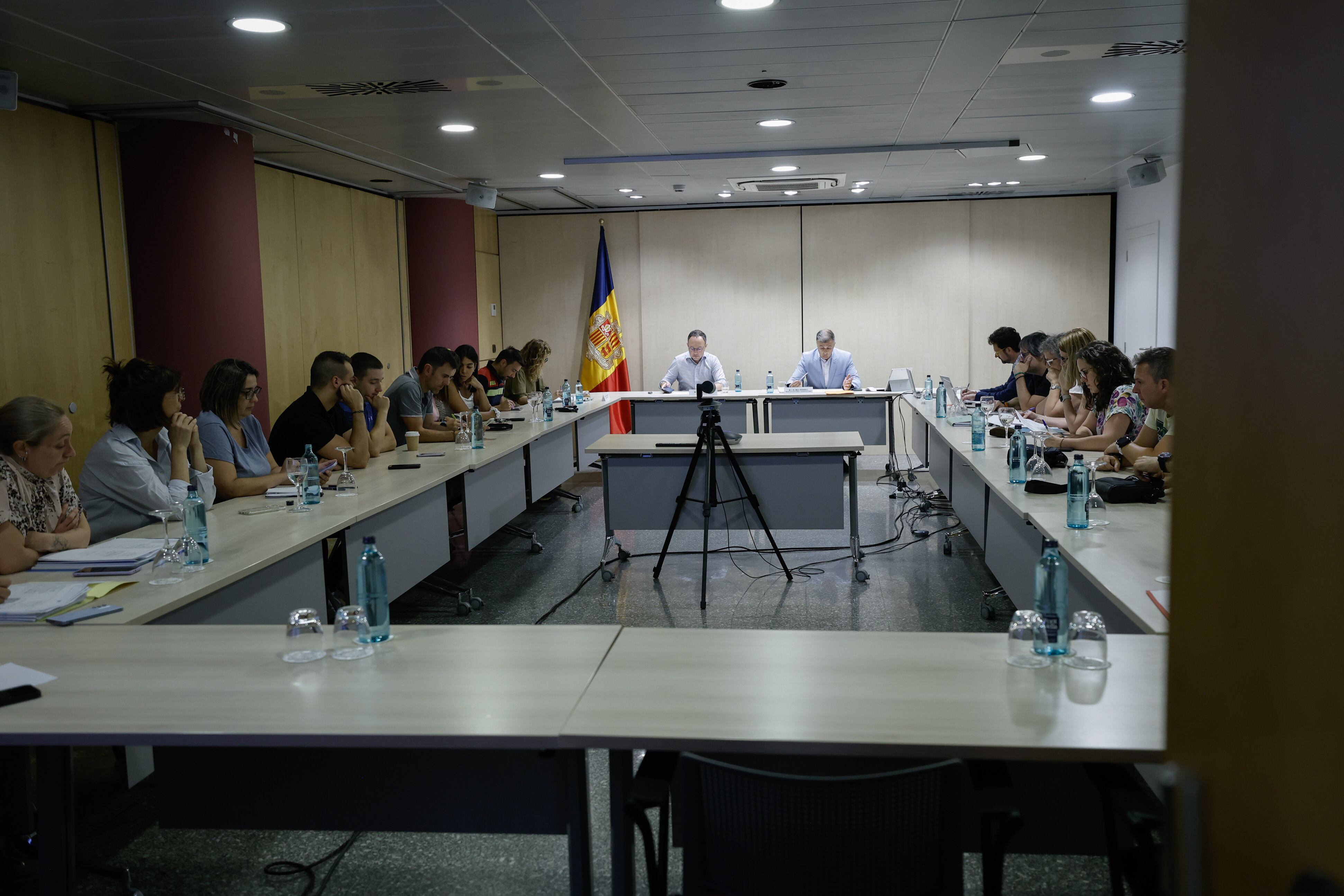 Reunió entre Sindicats i el Govern, ahir a la tarda.