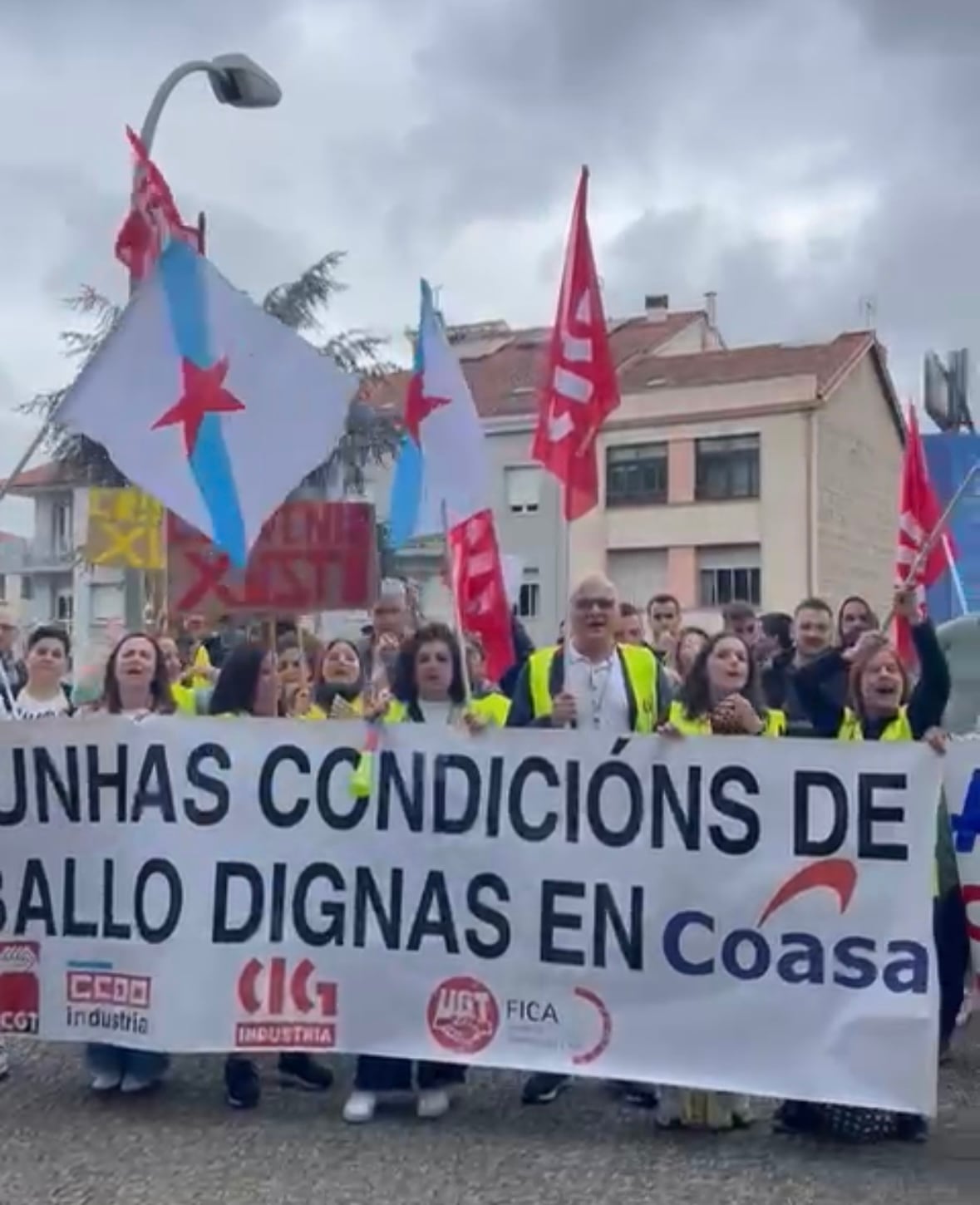 Los trabajadores de COASA manifestándose