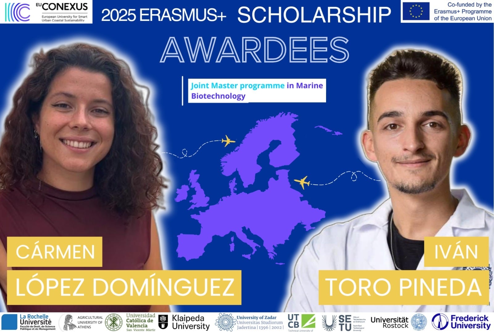 Carmen López e Iván Toro obtienen la beca Erasmus Mundus