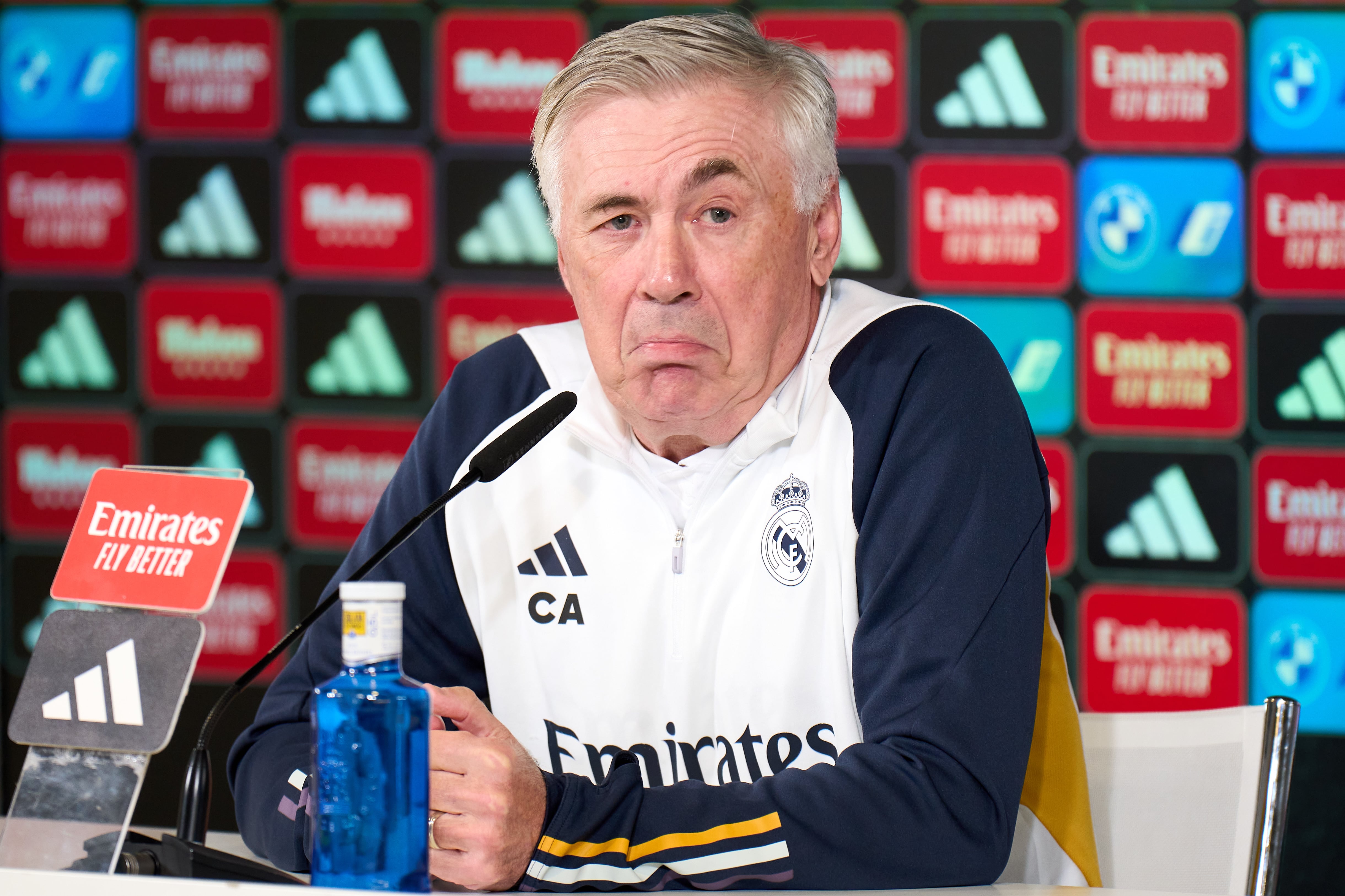 El entrenador del Real Madrid, Carlo Ancelotti, en una rueda de prensa celebrada el pasado mes de diciembre.