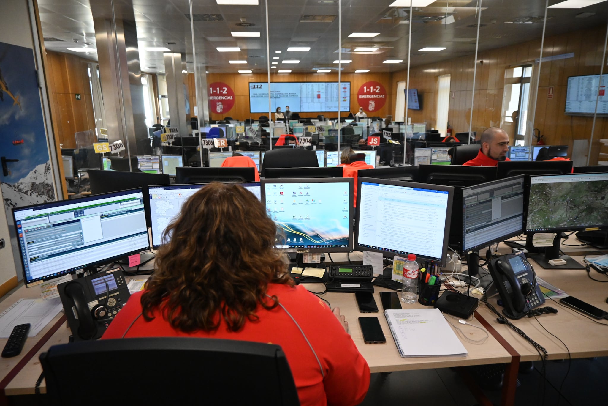 Sala del 112 Emergencias de Castilla y León