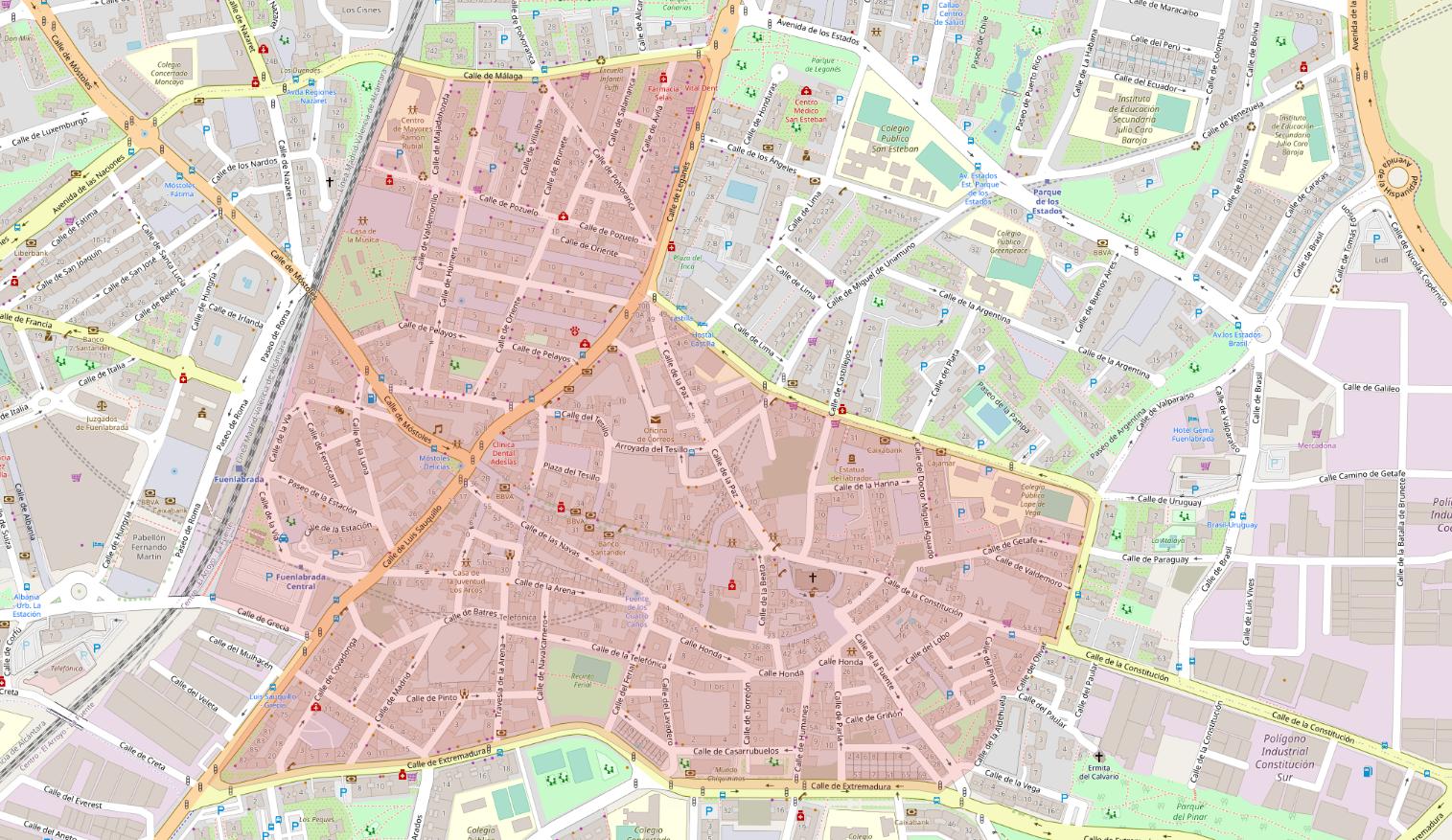 Mapa perimetral de la Zona de Bajas Emisiones de Fuenlabrada