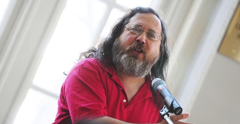 Richard Stallman durante una conferencia.