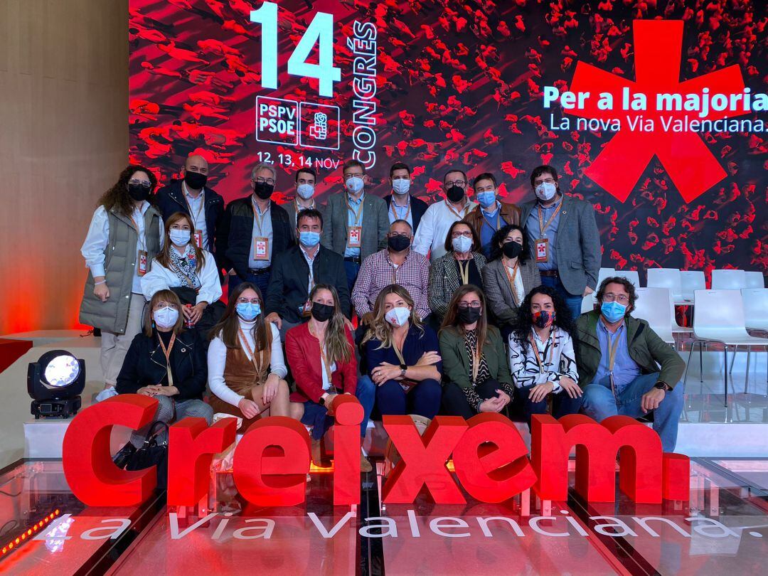 Los socialistas de Gandia y la Safor con el president Puig en el 14 Congreso en Benidorm