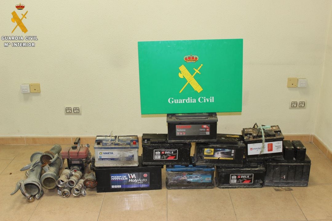 Material decomisado por la Guardia Civil