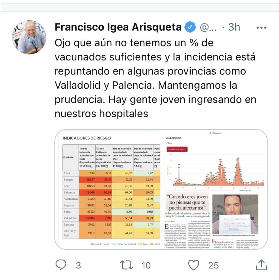 Llamamiento a la prudencia de Igea